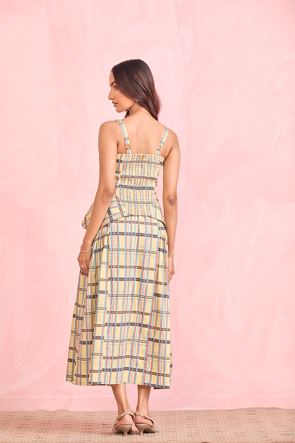 Pastel Plaid Peplum Co-ord Set
