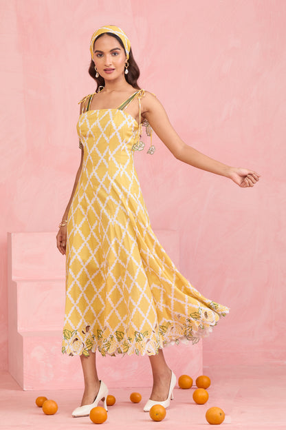 Sunlit Bloom Midi Dress