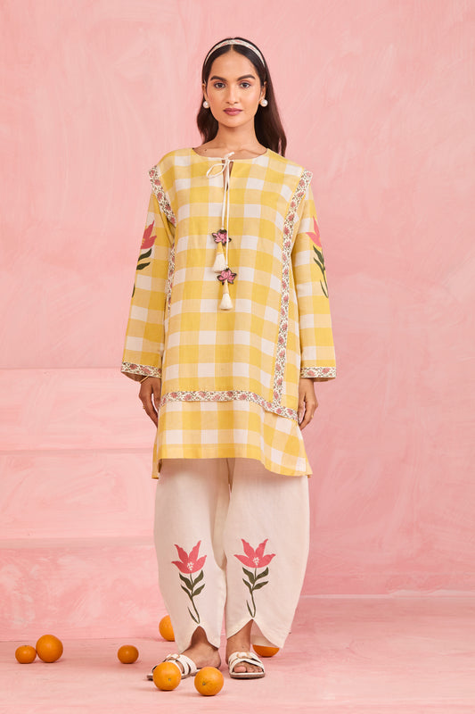 Sunlit Check Kurta Set