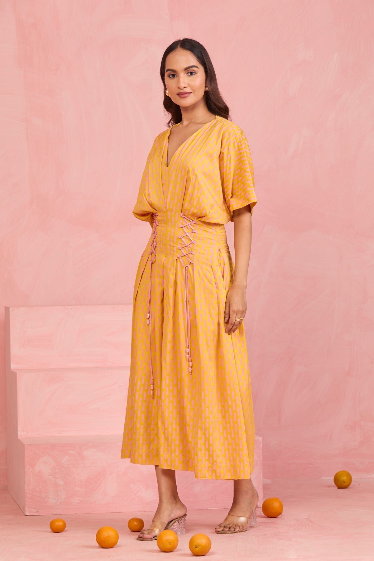 Sunbeam Lace-Up Midi Dress