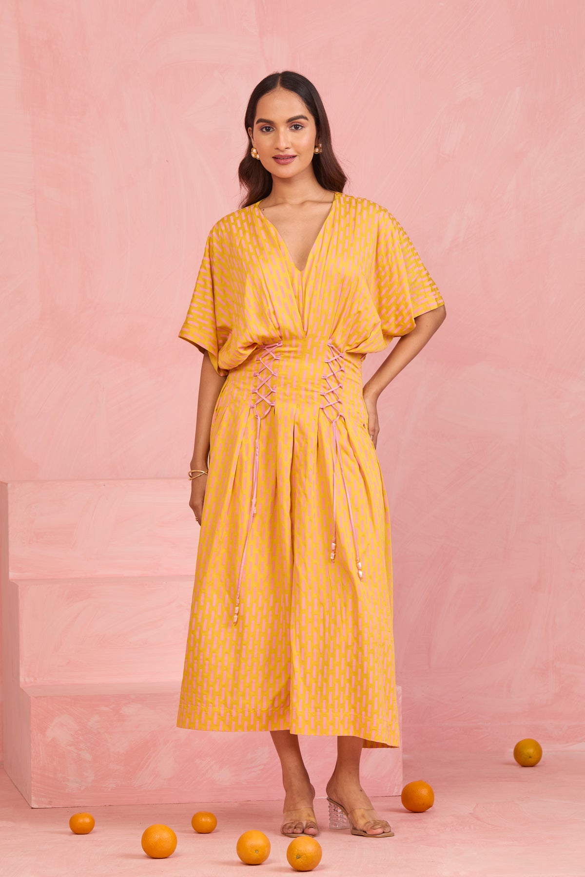 Sunbeam Lace-Up Midi Dress