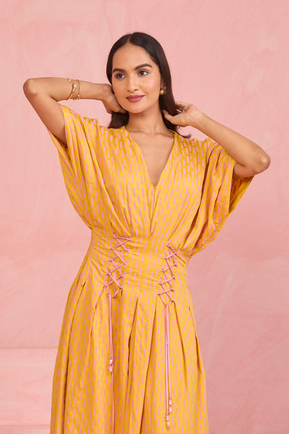 Sunbeam Lace-Up Midi Dress