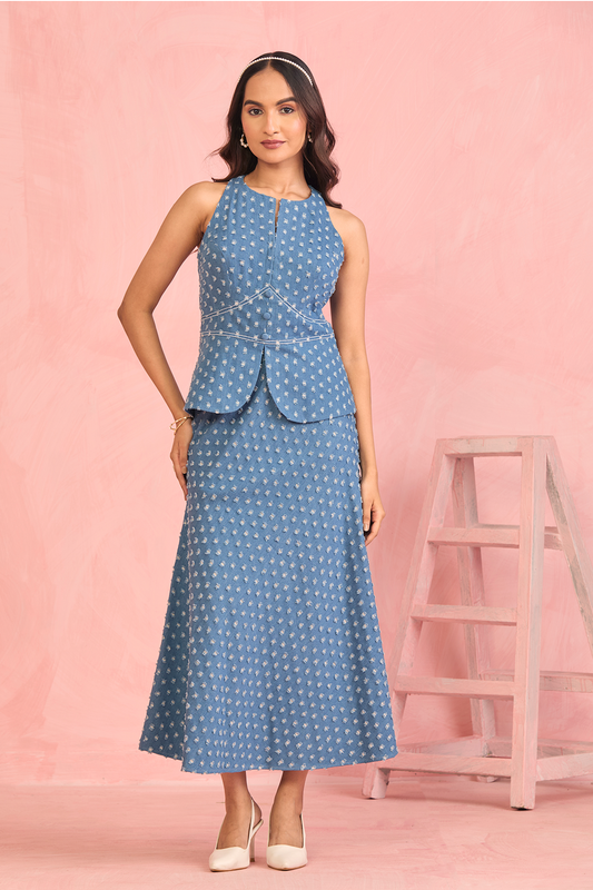 Powder Blue Textured Co-ord Set
