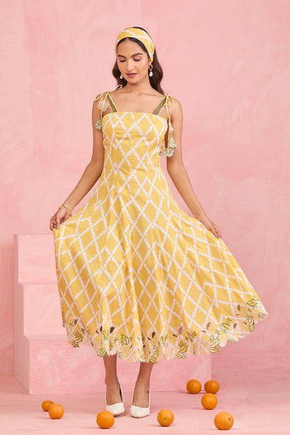 Sunlit Bloom Midi Dress