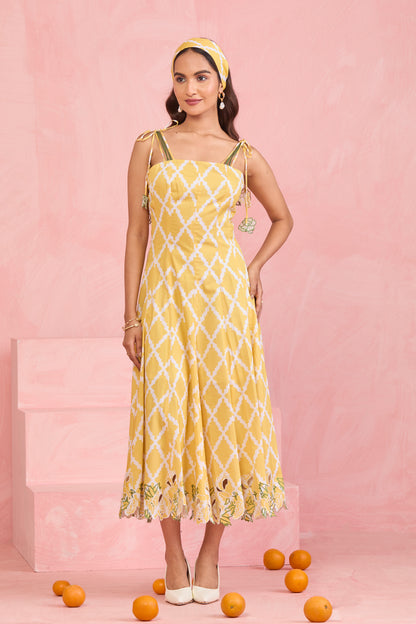 Sunlit Bloom Midi Dress