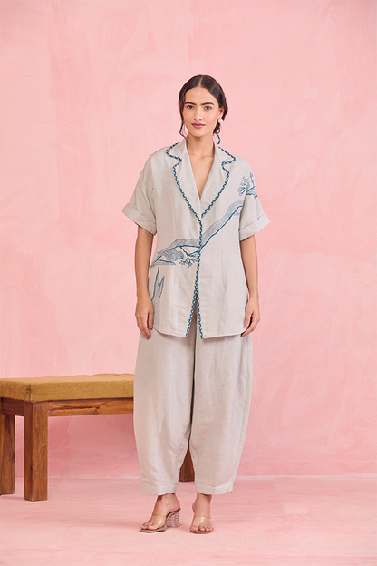 Mist Grey Nature-Inspired Co-ord Set