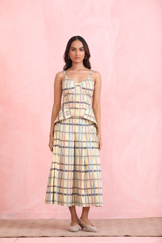 Pastel Plaid Peplum Co-ord Set